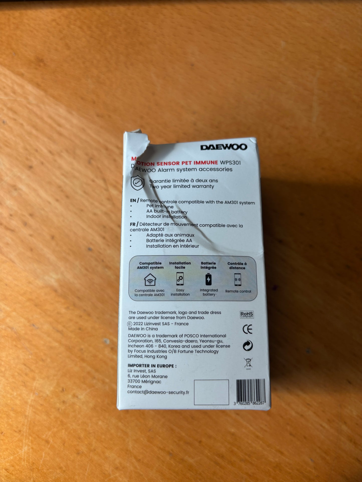 Détecteur de mouvement WPS301 Compatible animaux - Reconditionné