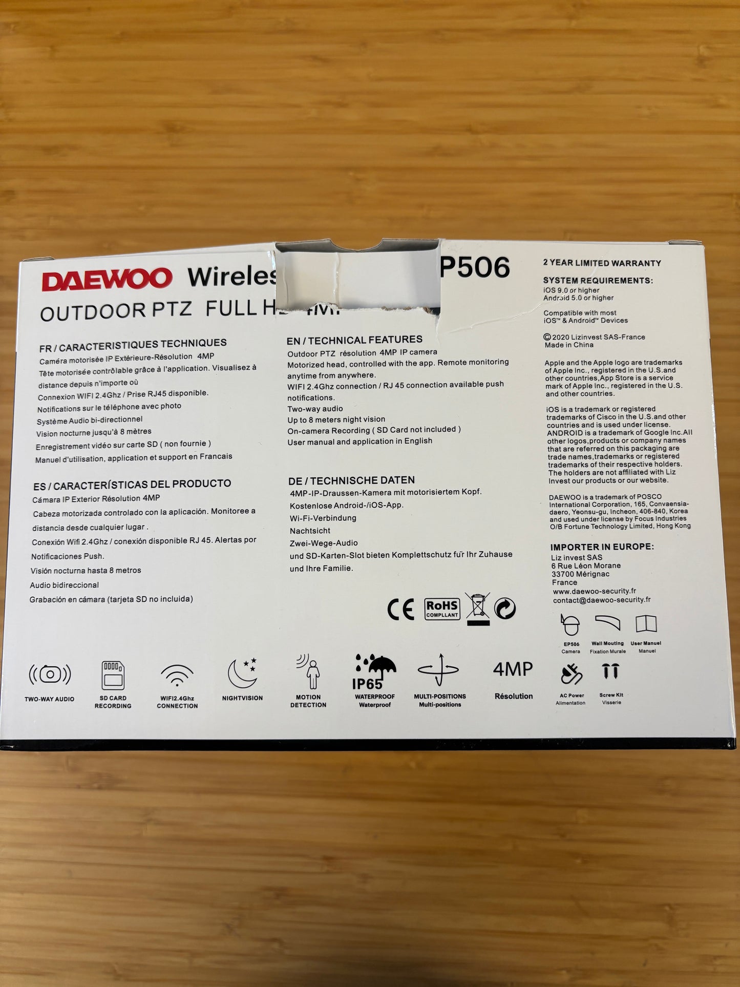 Caméra Extérieure Filaire EP506 - Reconditionnée